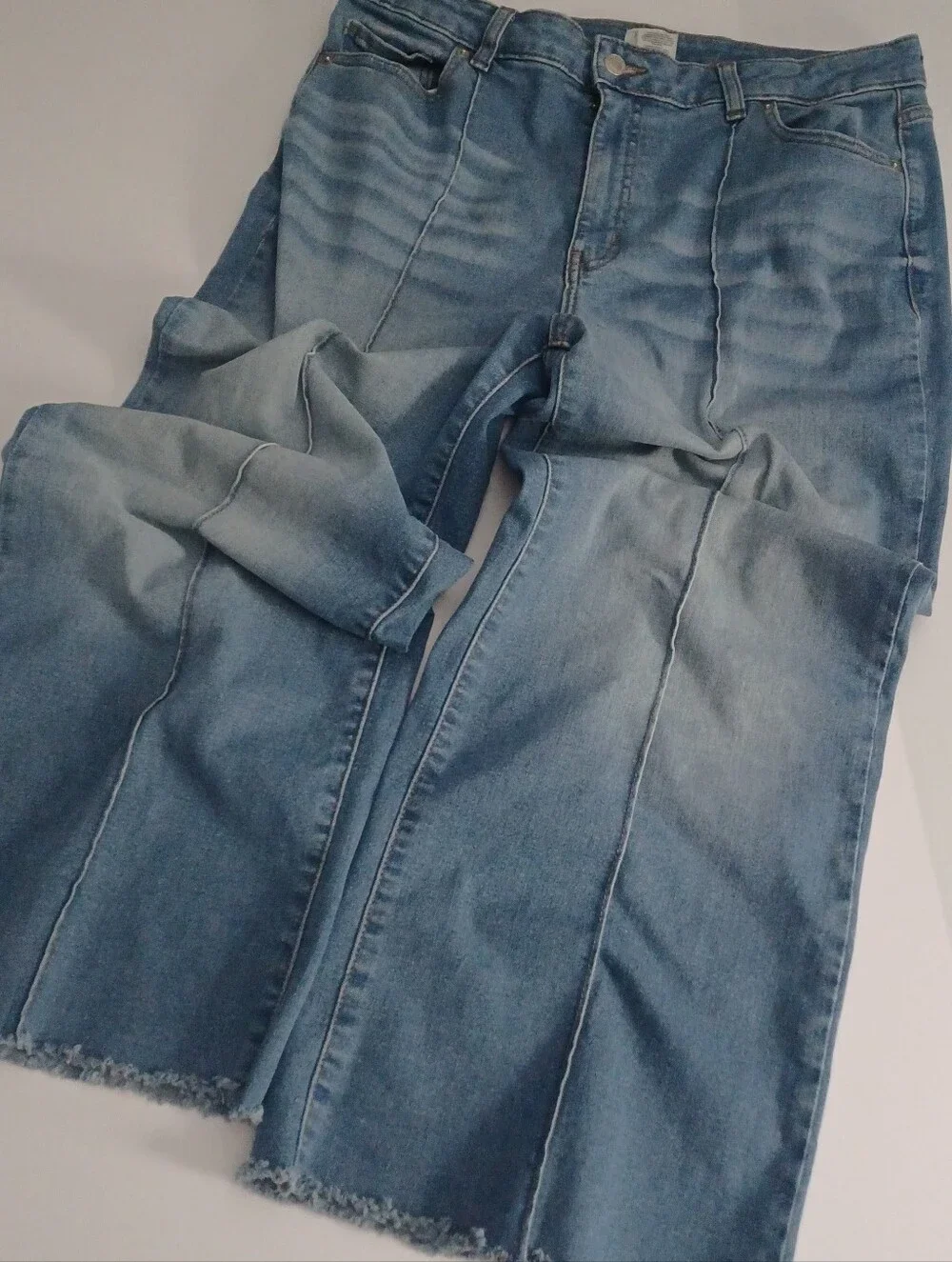 Time And Tru Cropped Wide Leg Jeans Sz 14 Short